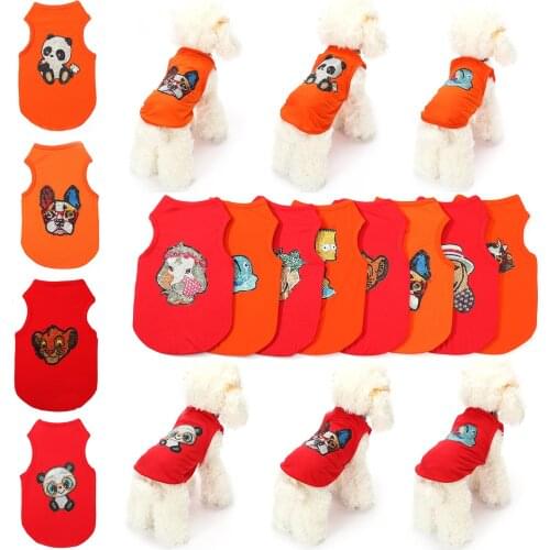 Diamond Painting Clothes for Small Dogs Pets Printed Pullover DIY Diamond Art Cross Stitch Pets Dogs Decorative Clothing Summer