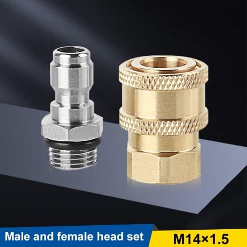 Car Washer Adapter Foam Lance Brass Connector 1/4" Quick Disconnect Socket and M14*1.5 Plug Coupler 4000PSI High Pressure Gun