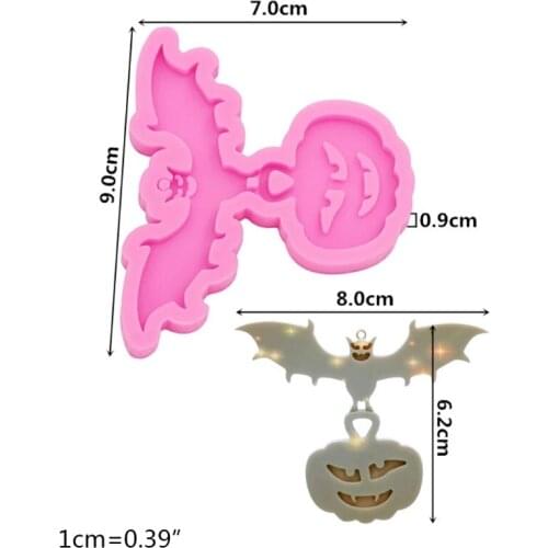 Shiny Pumpkin Bat Epoxy Resin Mold Keychain Pendant Silicone Mould DIY Crafts Jewelry Necklace Earrings Clay Polymer Tools