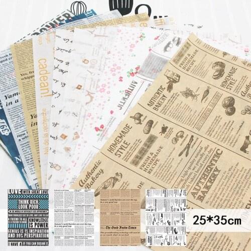 50PCS Baking Food Anti-Oil Paper Waterproof Surrounding Border Dish Paper Sandwich Hamburger Bread Packaging 25*35 Baking Tools