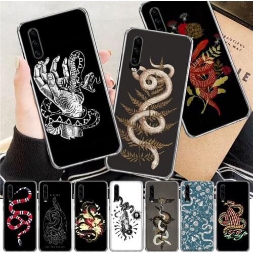 Snake Twine Fern Hand Soft Cover Phone Case For Huawei P30 P20 P10 P40 Mate 30 20 10 Pro Lite P Smart Z Plus + Customized Coque