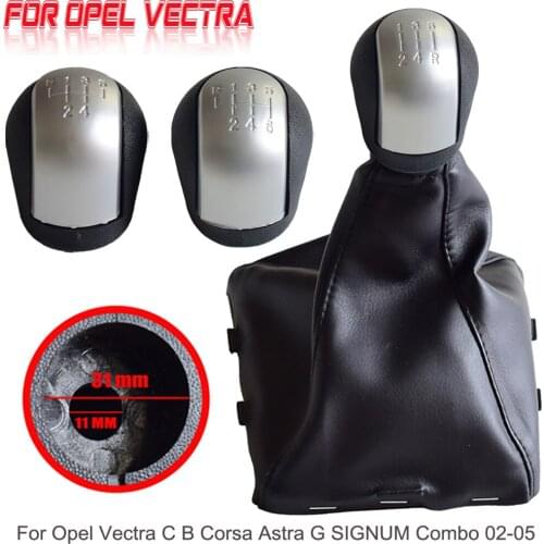 Chrome Gear Shift Knob Lever Stick Pen Gaiter Boot Cover For Opel Vauxhall Vectra C Vectra B Corsa Astra 2002-05 Car 5/6 Speed
