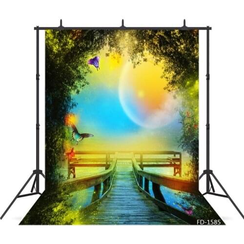 Wooden Bridge Photography Background For Photo Booth Child Kids Baby Shower Vinyl Cloth Printed Backdrops Photo Studio