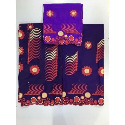 Purple Color With Stones Africa 100%Cotton Swiss Voile Lace Fabric 2018 High Quality Swiss Voile Lace In Switzerland For Wedding