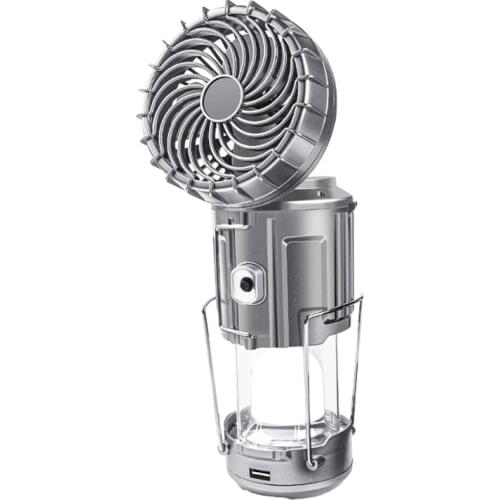 Camping Lantern Portable Fan Solar Powered Lantern Powerful Flashlight For Fishing Camping Equipment Power Bank Camping Light