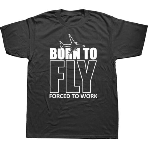 Funny Born To Fly Plane Pilot T-shirt Evolution Paragliding Paraglider O-neck Summer Mens Clothing Short Sleeve T Shirt
