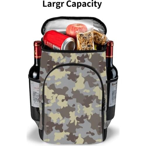 Camo Backpack Cooler Insulated Waterproof Lightweight Soft Beach Cooler Bag for Men Women to Work Lunch Picnics Camping Hiking