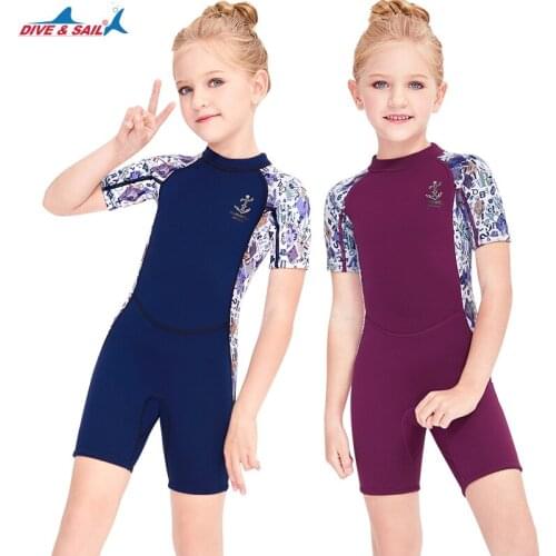 Shorty Wetsuit Boys Girls Kids, 2.5mm Neoprene Back Zip Thermal Swimsuit for Scuba Diving Surfing Snorkeling Swimming