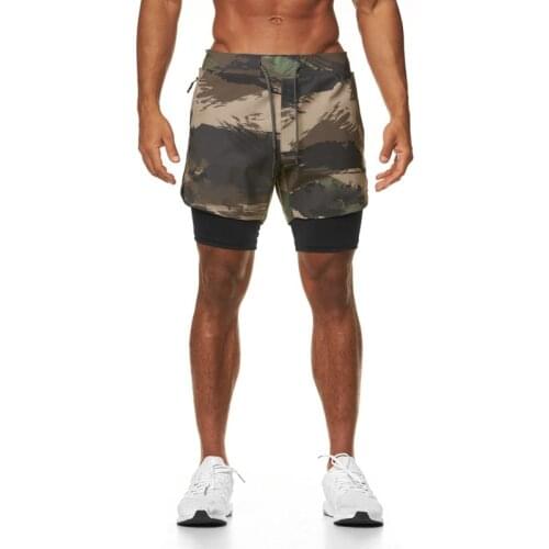 Summer Training Soccer Shorts 2 In 1 Camo Running Shorts For Men Sports Shorts Sweatpants Quick Drying Fitness Shorts Gym Tight