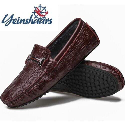 New Mens Shoes Winter Warm Fur Loafers Men Casual Shoes High Quality Male Flats Soft Light Driving Shoes Man Moccasins Fashion