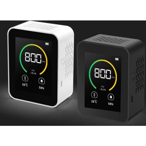 Multifunction Air Quality Tester CO2 Meter Temperature Humidity Measuring Device Carbon Dioxide Monitor Gas Detector TFT Screen