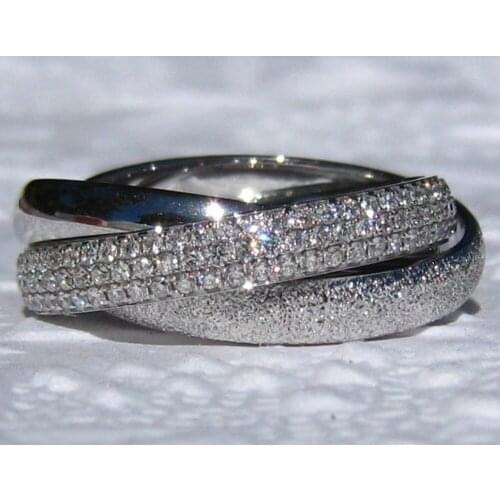 Fashion 925 pure silver ring Wrap Ring Engagement Anniversary Gift Ring Size 6-10