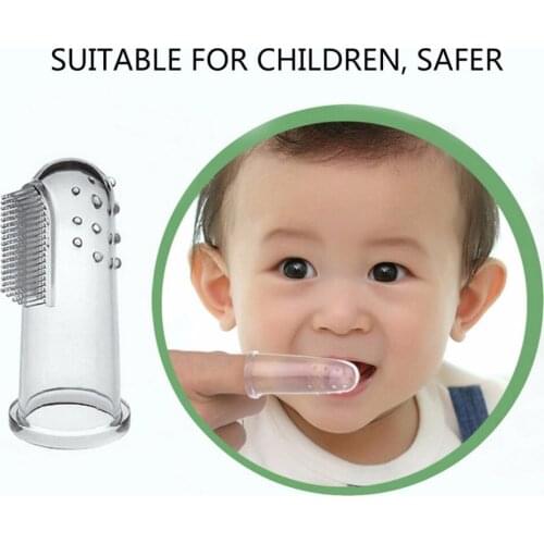 Fashion Oral Health Care Baby Kid Soft Silicone Finger Toothbrush & Gum Massager Brush Clean Teeth