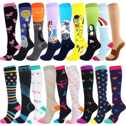 Mens Compression Stockings Cycling Varicose Veins Mens Socks Halloween Outdoor Diabetes Sports Basketball Nature Hiking