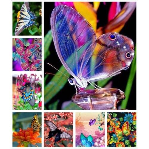 Various Colorful Butterfly 5D Diy Full Square & Round Diamond Painting Embroidery Cross Stitch Kit Wall Art Home Decor