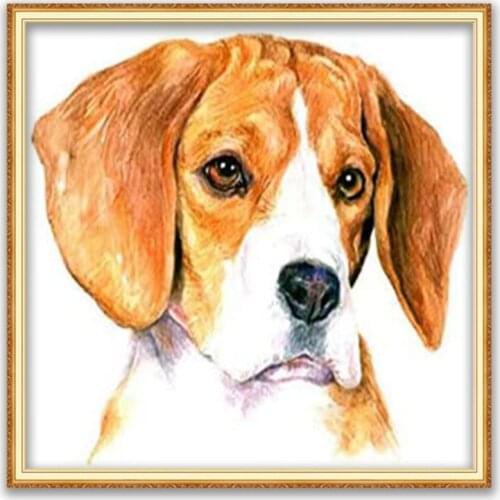 Animal Dog Beagle DIY Embroidery Cross Stitch 11CT Kits Craft Needlework Set Printed Canvas Cotton Thread Decoration Wholesale