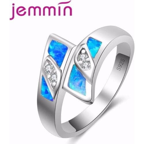 New Cross Luxury Blue Fire Opal Wedding For Women/Men 925 Sterling Silver Fine Vintage Engagement Rings For Women Gifts