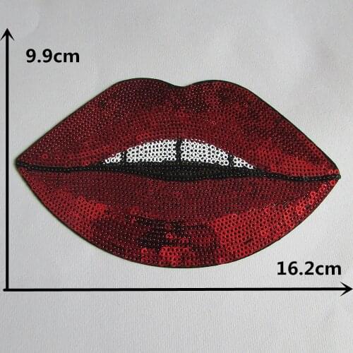 New Arrival red lip patches embroidery applique clothes sewing patch DIY badge patch accessories 1pcs sell Free Shipping