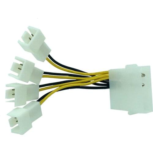 Fan Splitter 4-Pin Molex To 3-Pin 5V/7V/12V (3x Sockets),5cm