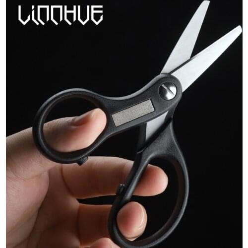 LINNHU Stainless Steel Fishing Scissors Braid Line Lure Cutter Mini Fish Use Scissors Multifunction Portable Fishing Tools