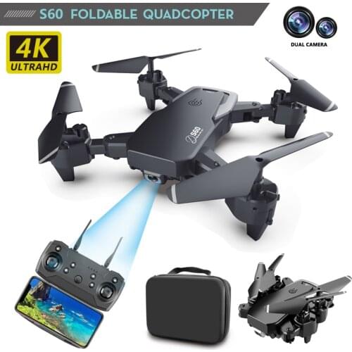 S60 RC Drone 4k HD Wide Angle Camera Quadcopter 1080P WiFi FPV Dual Camera Drone Long Flight Time Smart Follow RC Quadcopter