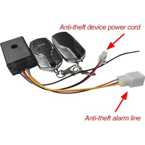 Ebike Alarm System 36V 48V 60V 72V With Two Switch For Electric Bicycle/Scooter Motorcycle Tricycle e Bike/Brushless Controller