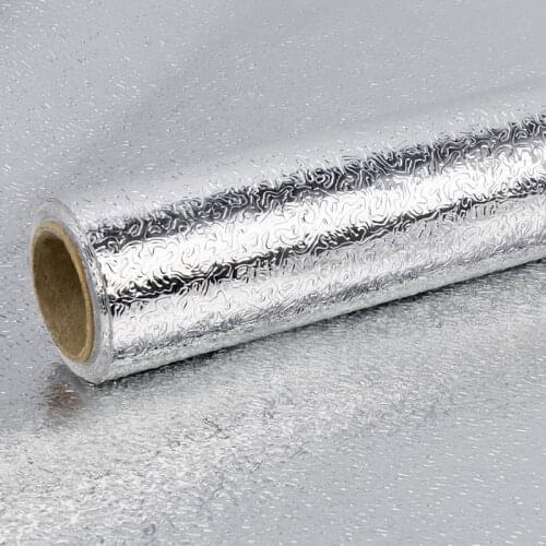 Waterproof Oil Proof Aluminum Foil Sticker Self Adhesive Wallpaper Kitchen Stove Wall Stickers For Bathrooms Closets Tables