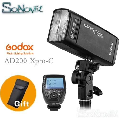 Godox AD200 200Ws TTL GN60 HSS Flash Built-in 2.4G Wireless and Xpro-C/N/F/S/O Transmitter for Canon Nikon Fuji Sony Olympus