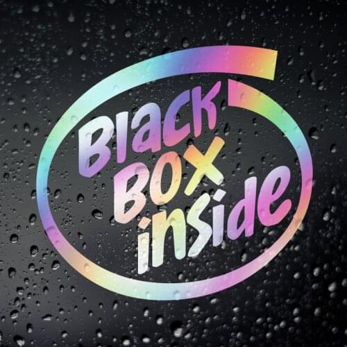 Black Box Inside Chrome Oil Slick Funny Car Sticker