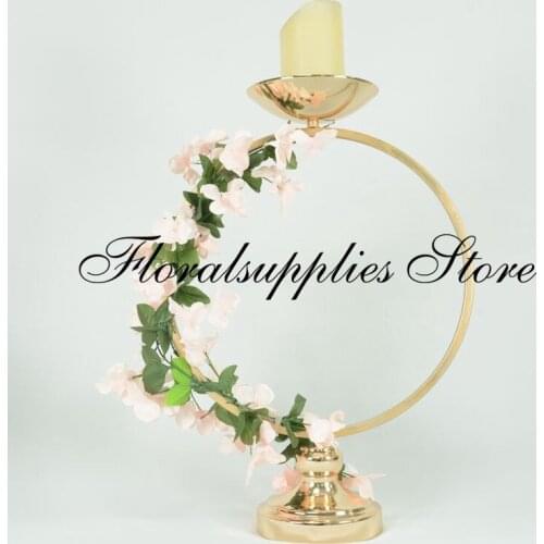 10 pcs. Wedding decoration centerpieces arch flower stand gold bow flower stand event Table decoration metal vases candle holde