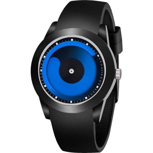 2021 ADDIES Watch Fashion Creative Turntable Quartz Wristwatches Men Black Silicone Sport Watches Reloj Hombre Relogio Masculino