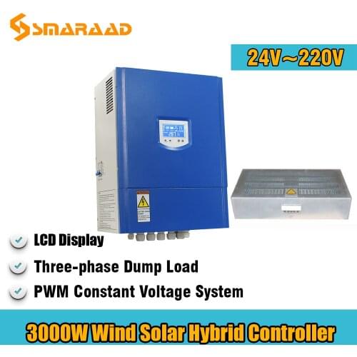 3000W 24V 48V 96V 220V Off-Grid PWM Wind Solar Diesel Hybrid Controller With PWM System And Three-phase Dump Load System