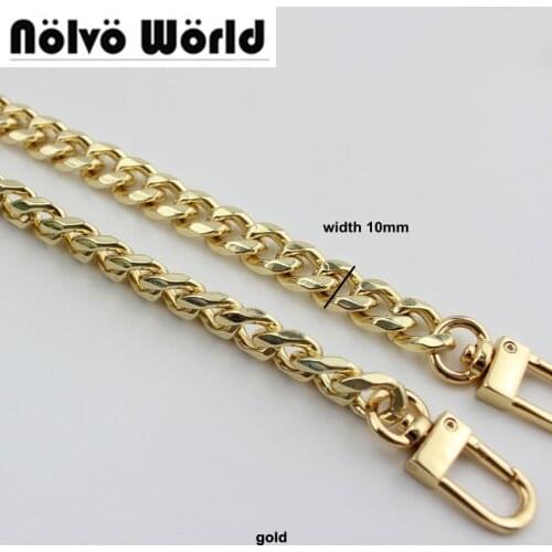 5pcs 10mm wide 100-130cm/piece, 8 sides curb high quality metal chain bags handbags purse adjust strap chains