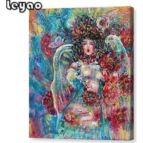 Abstract angel diy full square round drill diamond painting Religion icon 5d diamond mosaic embroidery diamond,wall art