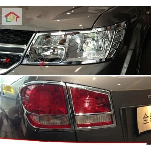 Accessories 2pcs Headlights and taillight Decoration Frame Fit For Dodge Journey 2013 2014 2015 2016 Car Lights Auto Styling