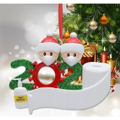 Free shipping by UPS/DHL 100pcs/lot pvc 2020 Christmas Ornament Quarantine Survivor Family Decorating Snowman DIY Creative Gift