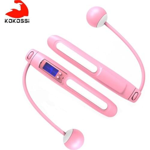 KoKossi Wireless Skipping Rope Electronic Counting Non-slip Handle Adjustable Rope Gym Home Fitness Exercise Equipment Shaping