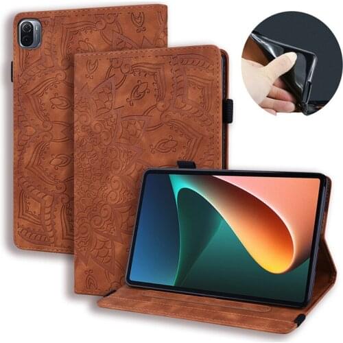 Tablet Cover For mi pad 5 pro Case Emboss Leather Wallet Cover For Funda Xiaomi Mipad 5 Mi Pad 5 Pro 11 inch Case Coque+Gift pen