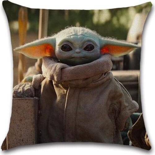 Little Cute Baby Beige Polyester linen Cushion cover Pillowcase decoration for home sofa Chair Kids girl bedroom gift