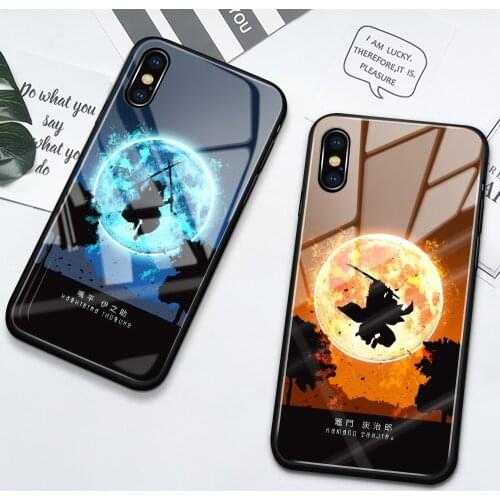 Cartoon Demon Slayer Tempered Glass Phone Case For iPhone 12 11 Pro SE2020 XS Max XR XS X 8 7 6 6s Plus Kamado Tanjirou Cover