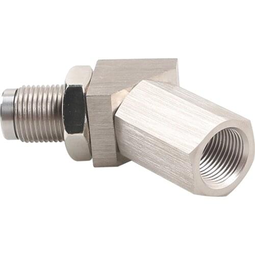 O2 Oxygen Sensor Angled Extender 45 Degree Check Engine Light Fix with Catalytic Converter for Cars Silver Accessory