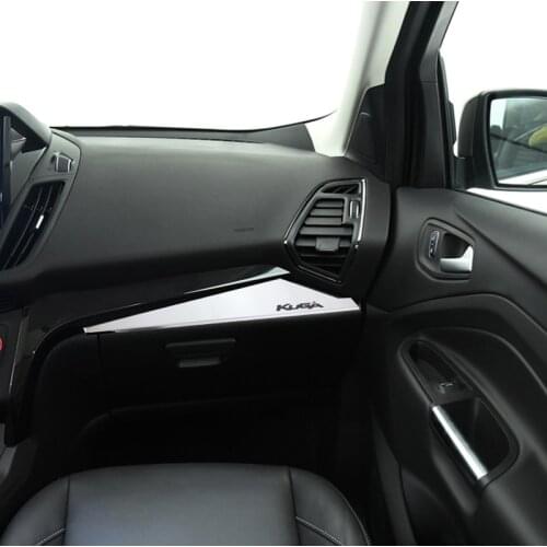 Foal Burning ABS Chrome And Carbon Fiber Car Glove Box Decoration Trim Cover Sticker For ford Kuga Escape 2013 - 2015 Accesorios