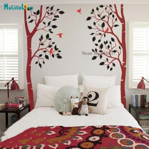 Twin Tree Wall Decal Kids Room Decoration Living Room Nursery Shool Vinyl Sticker Custom Colors Removable Vinyl Sticker BB816