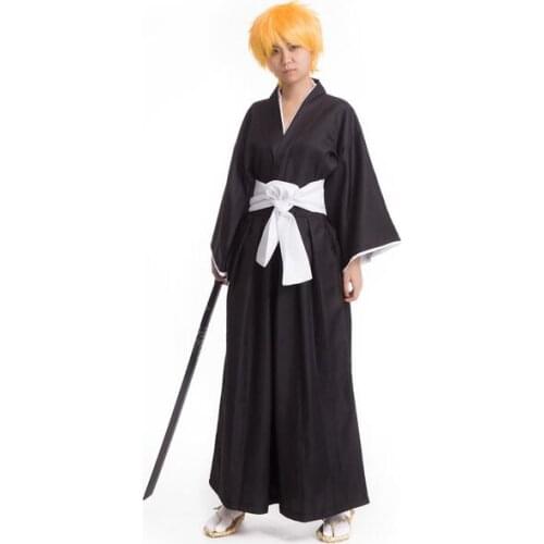 Free PP Japan anime bleach Cosplay costume Die pa Japanese Kimono Kurosaki Ichigo Bleach Costume Uniform