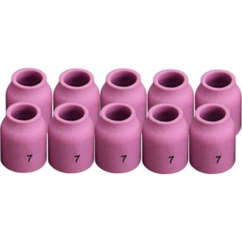TIG Gas Lens Alumina Nozzle Ceramice Cup 53N61 7# 7/16" Orifice Fit WP 9 20 24 25 TIG Welding Torch 10pcs