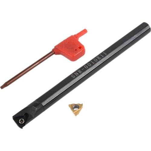GTBL 1pc Snr0010k11 Internal Tool Boring Holder+ Wrench + 11ir A60 Carbide Insert For Lathe Threading Turning Tool
