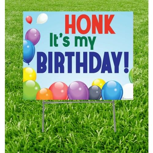 Cardboard People Advanced Graphics Honk. Its My Birthday! Yard Sign with Metal HStake Included Print Single Sided