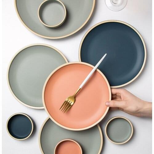 Ceramic Plate Creative Nordic Western Plate Steak Plate Household Plate Ceramic Plate Breakfast Tableware