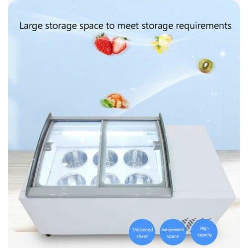 Commercial Freezer Ice Cream Display Cabinet Ice Porridge Freezer 6 Round Barrels Hard Ice Cream Showcase 220V