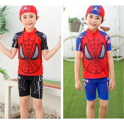 2021 boys swimsuit split 2-11 years old three-piece cartoon quick-drying sunscreen swimming beach vacation water park